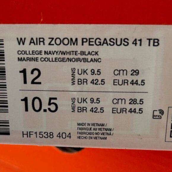 Nike Women's Pegasus 41 TB Running Shoes, Color: College Navy,  Size 12 - Picture 4 of 4